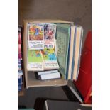 ONE BOX MIXED BOOKS TO INCLUDE TIMES ATLAS OF THE WORLD, ENID BLYTON PAPERBACKS AND OTHERS