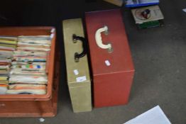 RED CASE OF RECORDS AND ONE OTHER (2)