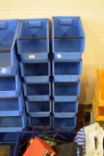 TEN MEDIUM BLUE WORKSHOP TIDY TRAYS