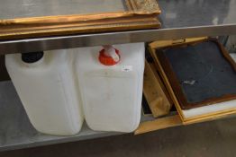 MIXED LOT TWO PLASTIC LIQUID DISPENSERS PLUS VARIOUS SERVING TRAYS AND OTHER ITEMS