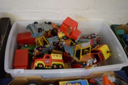 ONE BOX VARIOUS PLASTIC TOY VEHICLES