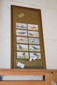JOHN PLAYER & SONS GROUP OF TEN AIRCRAFT CIGARETTE CARDS, FRAMED