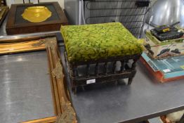 LATE 19TH CENTURY STOOL WITH SPINDLE TURNED FRAME