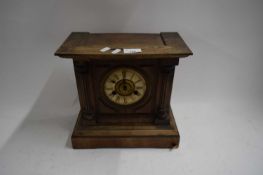 LATE VICTORIAN OAK CASED MANTEL CLOCK