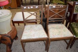 PAIR OF 19TH CENTURY OAK DINING CHAIRS WITH X-FORMED BACKS