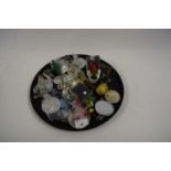 TRAY OF VARIOUS 20TH CENTURY GLASS ORNAMENTS AND OTHER ITEMS