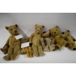 MIXED LOT VARIOUS EARLY 20TH CENTURY TEDDY BEARS AND OTHER SOFT TOYS TO INCLUDE EXAMPLES MADE BY H G