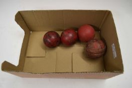 BOX OF VARIOUS CRICKET BALLS