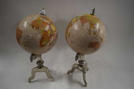 TWO MODERN TABLE TOP GLOBES