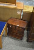 VICTORIAN MAHOGANY FOUR DRAWER APPRENTICE CHEST (A/F), 43CM WIDE