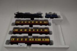HORNBY MODEL RAILWAYS 00 GAUGE LOCOMOTIVE 'CITY OF BRISTOL', TOGETHER WITH TENDER AND THREE