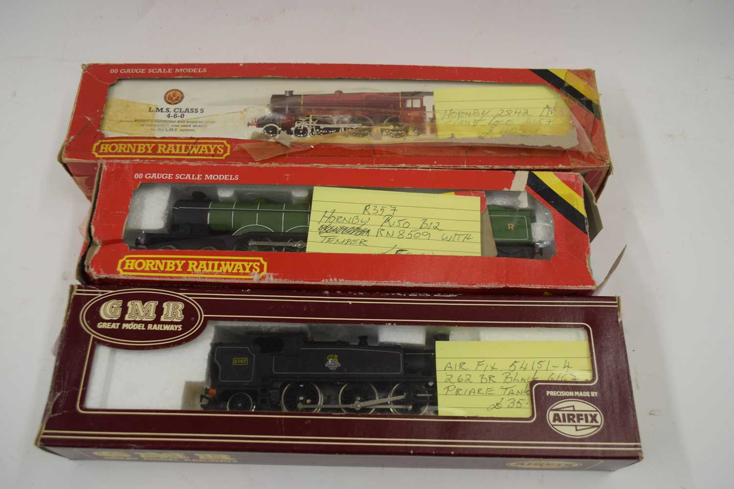 00 GAUGE MODEL RAILWAY, HORNBY LMS CLASS 5 LOCOMOTIVE AND HORNBY R150 LOCOMOTIVE WITH TENDER (BOXED)