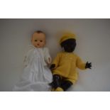 TWO VINTAGE CELLULOID DOLLS WITH ARTICULATED BODIES, ONE MARKED 'PEDIGREE', THE OTHER MARKED '