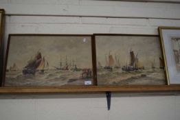 T B HARDY, (19TH CENTURY), PAIR OF STUDIES, SHIPPING SCENES, F/G