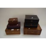 COLLECTION OF VARIOUS BOXES TO INCLUDE INLAID WRITING BOX, JEWELLERY BOX AND OTHERS (6)