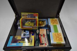 CASE CONTAINING COLLECTION VARIOUS BOXED TOY VEHICLES AND BUSES TO INCLUDE CORGI CLASSICS