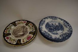 MIXED LOT OF DECORATIVE PLATES TO INCLUDE ROYAL DOULTON MASONS ETC