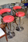 PAIR OF CHROME FRAMED BAR STOOLS