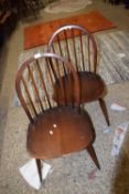 PAIR OF ERCOL STICK BACK KITCHEN CHAIRS