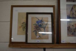 WATERCOLOUR STUDY, POT PLANT, UNFRAMED, TOGETHER WITH A FURTHER STUDY OF A SPRAY OF VARIOUS FLOWERS,