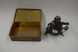 MIXED LOT COMPRISING A CONTEMPORARY METAL MODEL OF A SOLDIER, TOGETHER WITH A VINTAGE CALLARD &