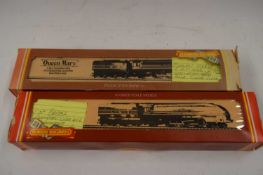 00 GAUGE MODEL RAILWAY, HORNBY 'QUEEN MARY' LOCOMOTIVE AND 'CITY OF BRISTOL' LOCOMOTIVE (BOXED) (2)