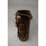 ART POTTERY VASE WITH MASK DECORATION