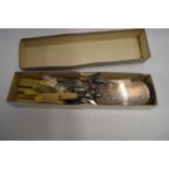 BOX VARIOUS SILVER PLATED AND STEEL CUTLERY