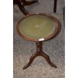 SMALL MODERN WINE TABLE WITH INSET LEATHER TOP