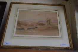 20TH CENTURY SCHOOL, STUDY OF A WINDMILL, WATERCOLOUR, UNSIGNED, F/G