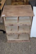 LIGHT WOOD PIGEONHOLED CABINET, 51CM WIDE