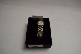 ROTARY LADIES WRIST WATCH WITH QUARTZ MOVEMENT ON A STEEL BRACELET STRAP