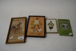 COLLECTION OF THREE SMALL ADVERTISING PICTURES PLUS A FURTHER SMALL PRINT