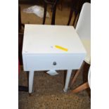 WHITE FINISH SINGLE DRAWER BEDSIDE TABLE, 46CM WIDE