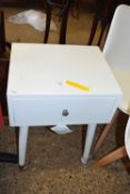 WHITE FINISH SINGLE DRAWER BEDSIDE TABLE, 46CM WIDE