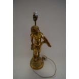 TABLE LAMP WITH GILT PAINTED PUTTO FORMED BASE