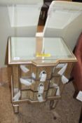 RYLEY THREE DRAWER MIRRORED BEDSIDE TABLE, 48CM WIDE