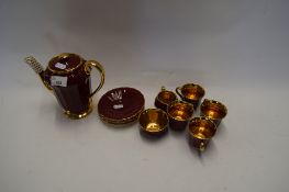 WADE RED AND GILT DECORATED COFFEE SERVICE