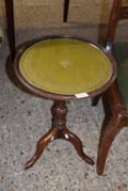 REPRODUCTION WINE TABLE WITH GREEN LEATHER TOP