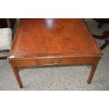 REPRODUCTION MAHOGANY LEATHER TOPPED COFFEE TABLE, 90CM WIDE