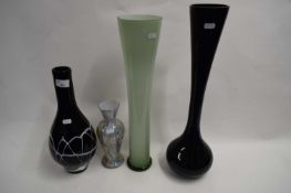 FOUR ART GLASS VASES