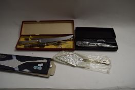 MIXED LOT : CASED CARVING SET AND OTHER ITEMS