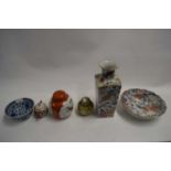 MIXED LOT : VARIOUS CONTEMPORARY ORIENTAL BOWLS, VASES, GINGER JARS ETC