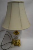 TABLE LAMP WITH CUT GLASS AND METAL BASE