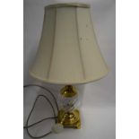 TABLE LAMP WITH CUT GLASS AND METAL BASE