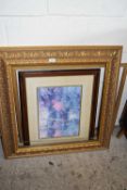 TWO GILT PICTURE FRAMES AND A FRAMED PRINT (3)