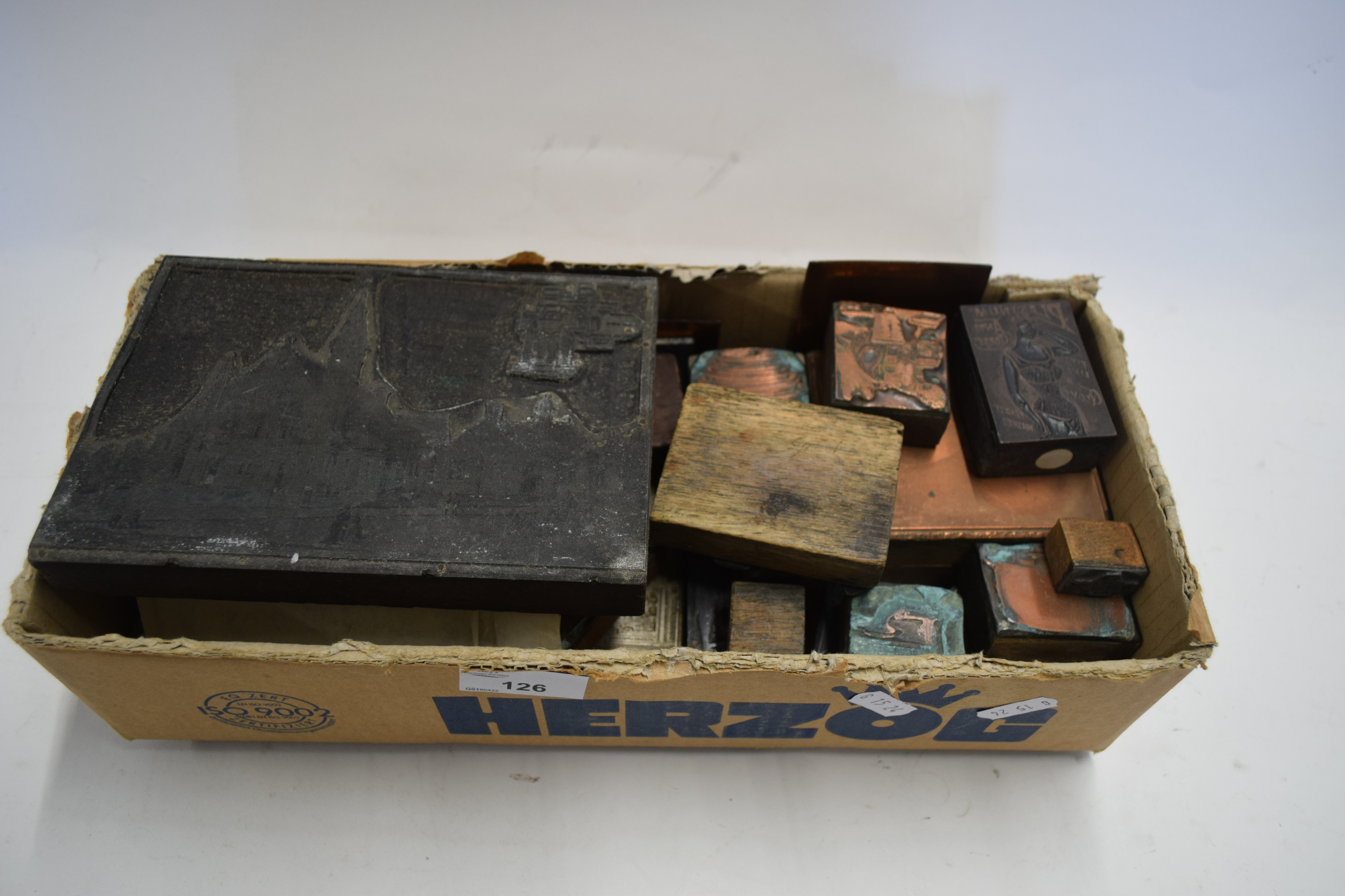 COLLECTION OF WOOD AND COPPER PRINTERS BLOCKS