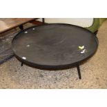 BLACK WOOD EFFECT CIRCULAR COFFEE TABLE, 100CM WIDE