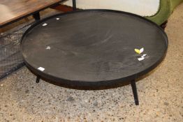 BLACK WOOD EFFECT CIRCULAR COFFEE TABLE, 100CM WIDE