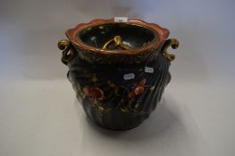 VICTORIAN FLORAL DECORATED CERAMIC SLOP PAIL